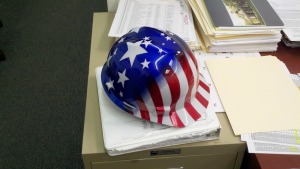 TW Perry shows their USA pride with American Flag hard hats!